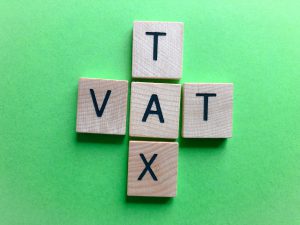 VAT, Value Added Tax, Business Tax and TAX words in crossword form